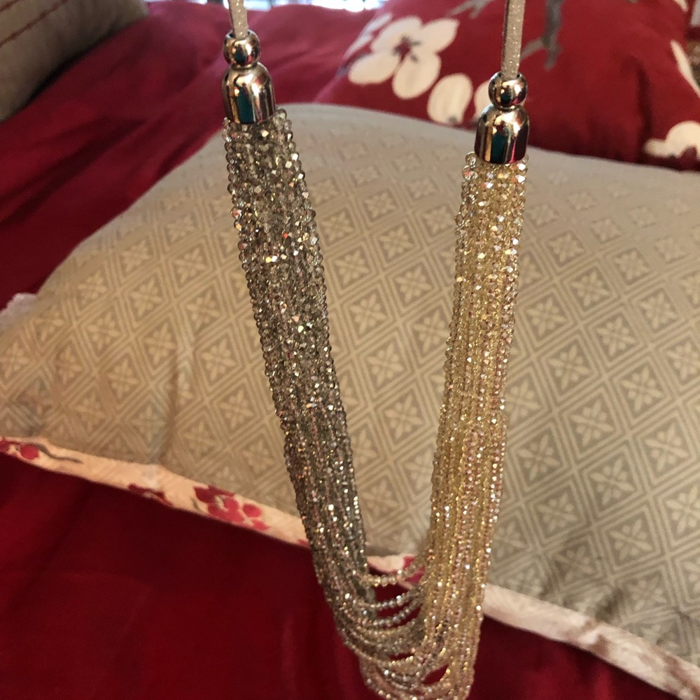Silver and gold tone swag necklace